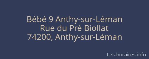 Bébé 9 Anthy-sur-Léman