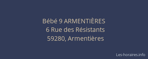 Bébé 9 ARMENTIÈRES