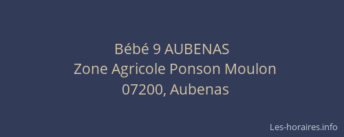 Bébé 9 AUBENAS