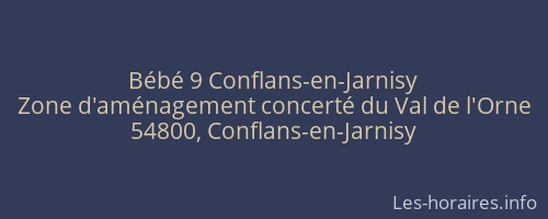 Bébé 9 Conflans-en-Jarnisy
