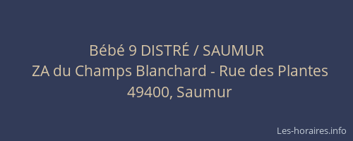 Bébé 9 DISTRÉ / SAUMUR