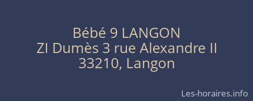 Bébé 9 LANGON