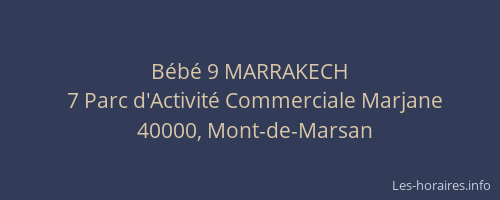 Bébé 9 MARRAKECH