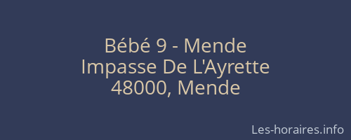 Bébé 9 - Mende