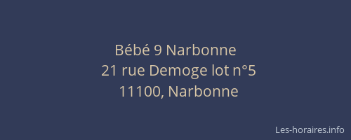 Bébé 9 Narbonne