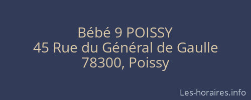 Bébé 9 POISSY