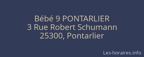 Bébé 9 PONTARLIER