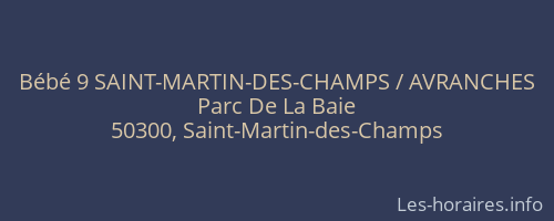 Bébé 9 SAINT-MARTIN-DES-CHAMPS / AVRANCHES