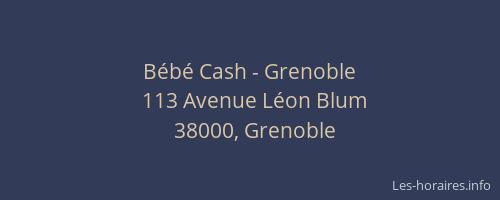 Bébé Cash - Grenoble
