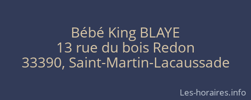 Bébé King BLAYE