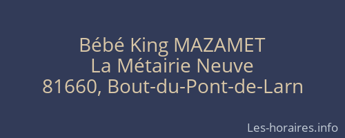 Bébé King MAZAMET