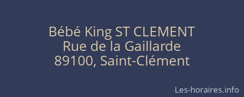Bébé King ST CLEMENT