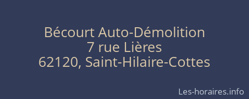 Bécourt Auto-Démolition