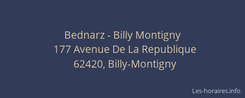Bednarz - Billy Montigny