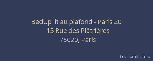 BedUp lit au plafond - Paris 20