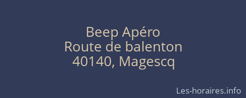 Beep Apéro