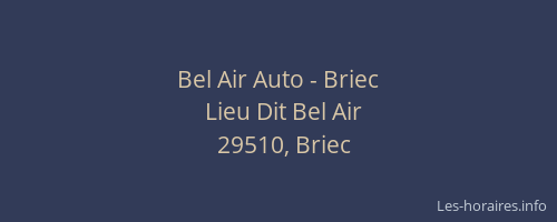 Bel Air Auto - Briec