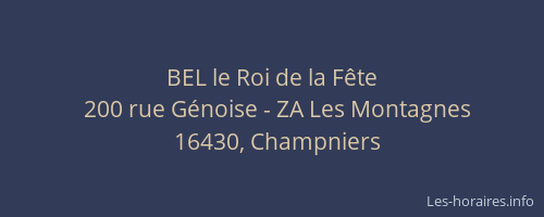 BEL le Roi de la F&ecirc;te
