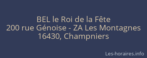 BEL le Roi de la Fête