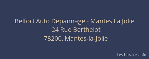 Belfort Auto Depannage - Mantes La Jolie