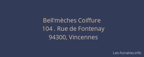 Bell'm&egrave;ches Coiffure