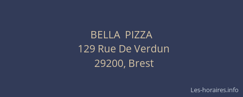 BELLA  PIZZA