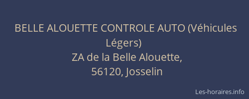 BELLE ALOUETTE CONTROLE AUTO (Véhicules Légers)