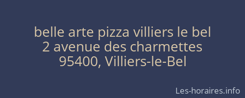 belle arte pizza villiers le bel