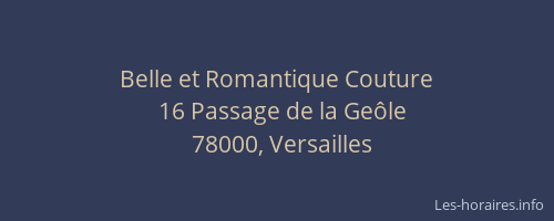 Belle et Romantique Couture