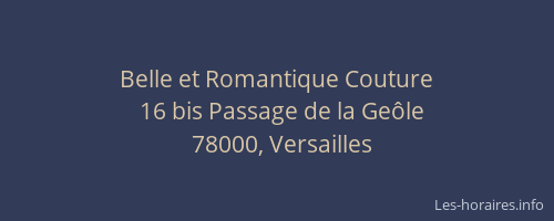Belle et Romantique Couture
