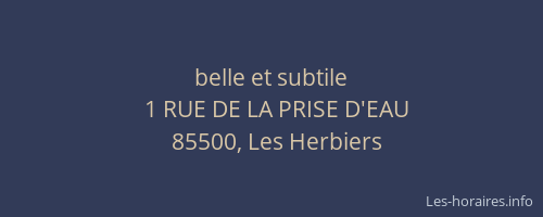 belle et subtile