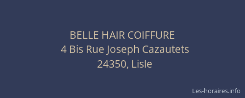 BELLE HAIR COIFFURE