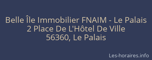 Belle Île Immobilier FNAIM - Le Palais