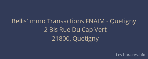 Bellis'Immo Transactions FNAIM - Quetigny