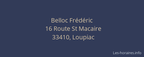 Belloc Fr&eacute;d&eacute;ric