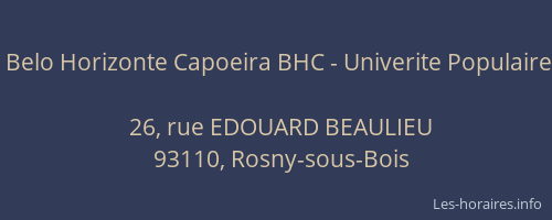 Belo Horizonte Capoeira BHC - Univerite Populaire