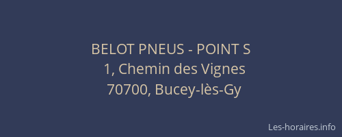 BELOT PNEUS - POINT S