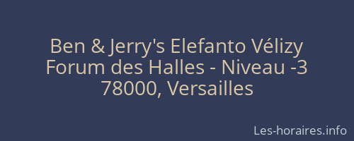 Ben & Jerry's Elefanto Vélizy