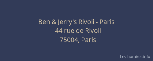 Ben & Jerry's Rivoli - Paris