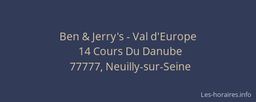 Ben & Jerry's - Val d'Europe