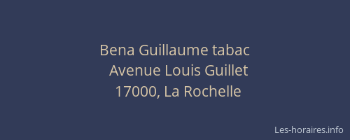 Bena Guillaume tabac