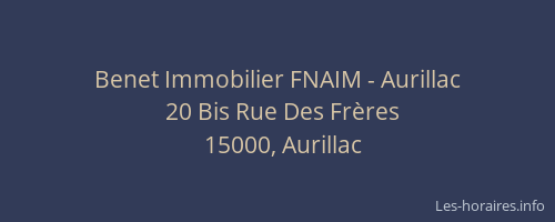 Benet Immobilier FNAIM - Aurillac