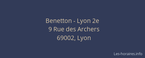 Benetton - Lyon 2e