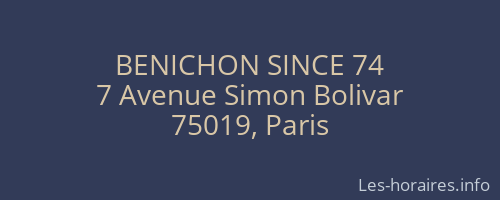 BENICHON SINCE 74