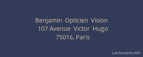 Benjamin  Opticien  Vision