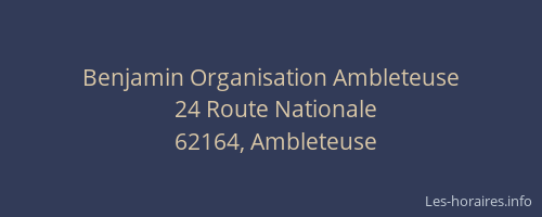Benjamin Organisation Ambleteuse