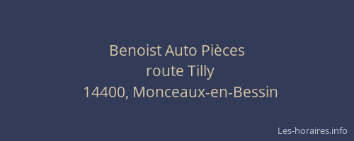 Benoist Auto Pi&egrave;ces