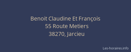 Benoit Claudine Et Fran&ccedil;ois