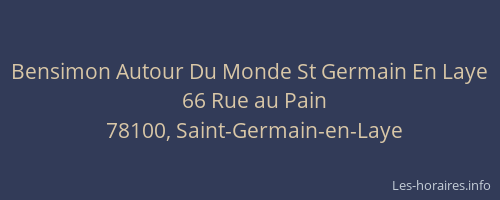 Bensimon Autour Du Monde St Germain En Laye