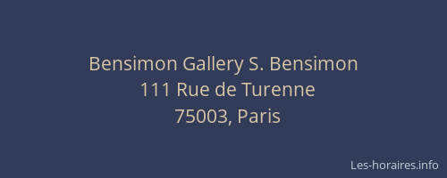 Bensimon Gallery S. Bensimon